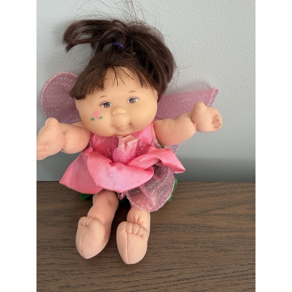 Vintage 1995 Mattel Cabbage Patch Kids Fairy Doll Pink Green Wings Plush